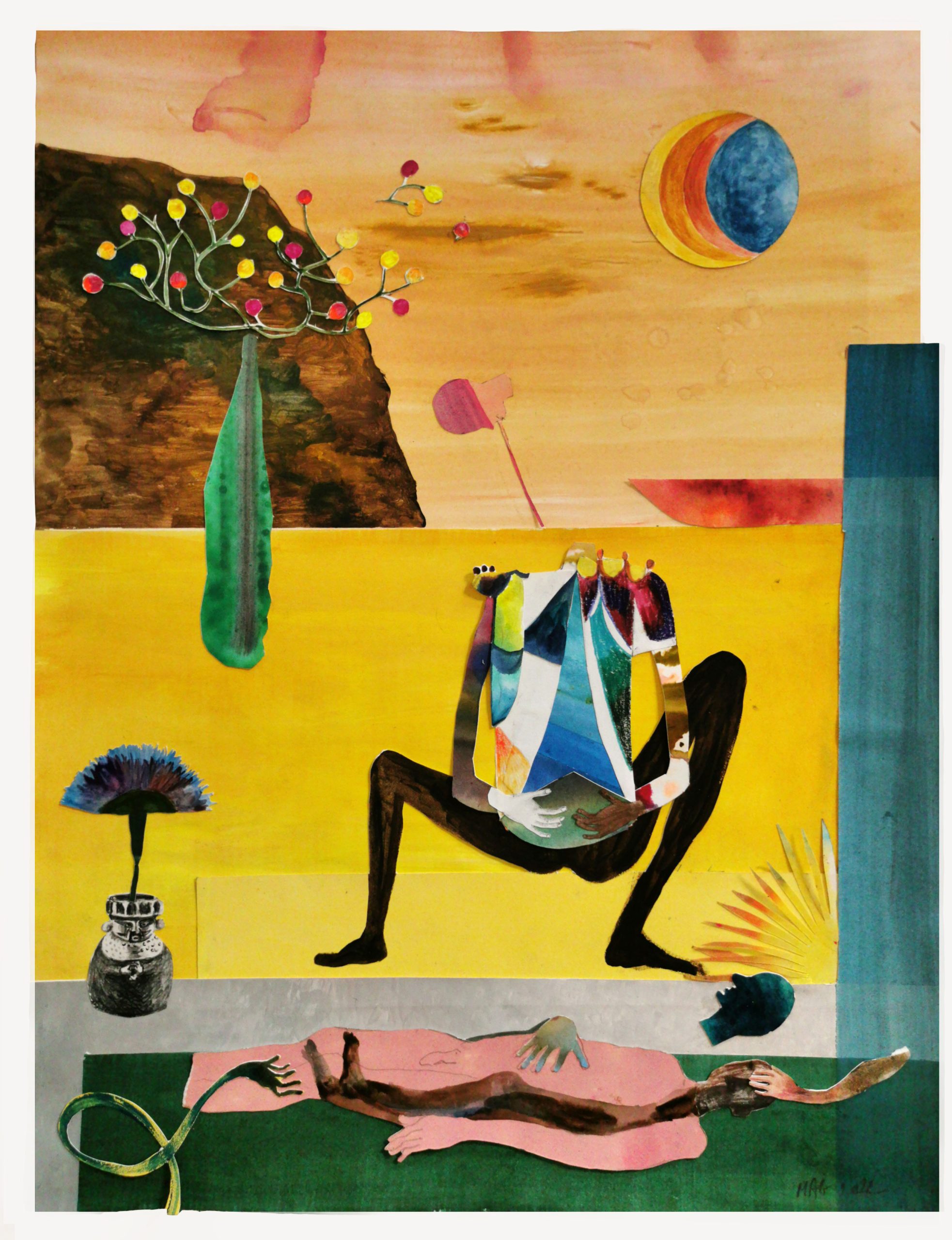 web-Chamane-techniques-mixtes-sur-paier,-65-X-50cm,-2023